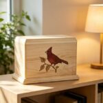 hand carved red maple pet ashes urn