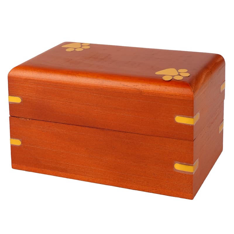  Handcrafted Paw Print Memorial Urn Box-F443