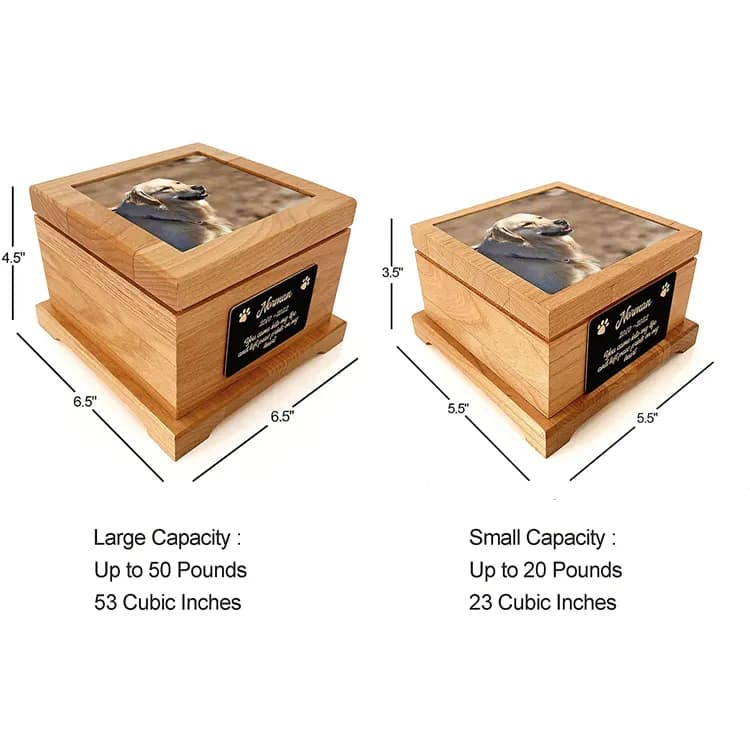 Ceramic Pattern Wood Pet Dog Urn F454