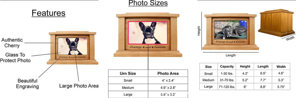 wholesale custom engraved cherry wood pet urn with photo frame oem odm f (2)