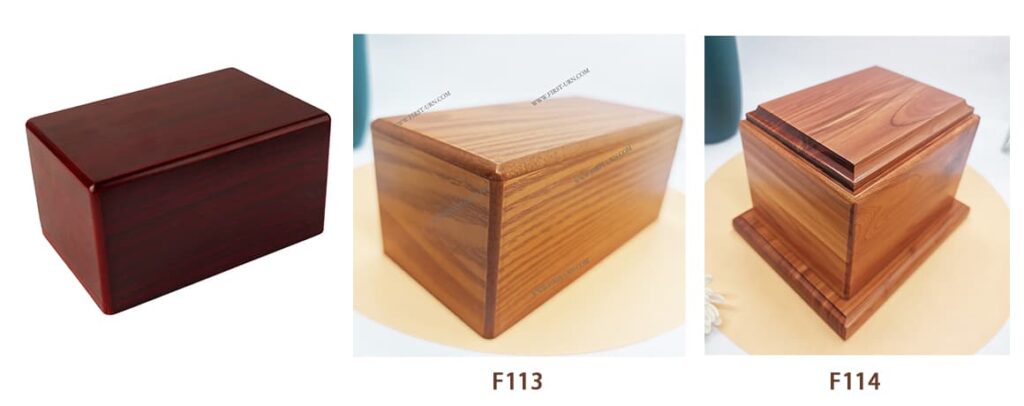 classic rectangle wooden urn