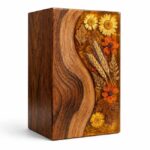 dried flowers and curved grain wood urn (1)