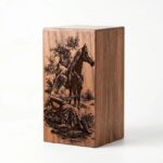 horse guitar design wood urn (1)