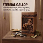 horse pattern american style wooden urn (5)