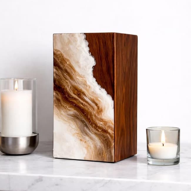 Brown Marble Resin Cremation Urn for Human Ashes FH008