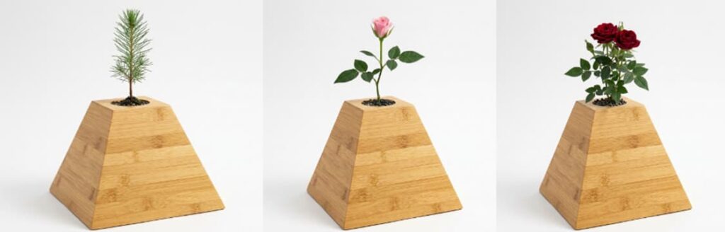 biograde plant urn with seedling